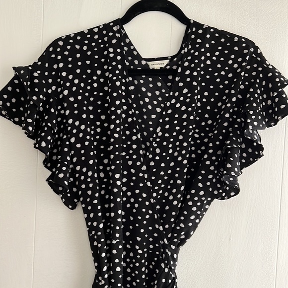 Max Studio Ruffle Crepe High/Low
Wrap DRESS - Picture 5 of 6